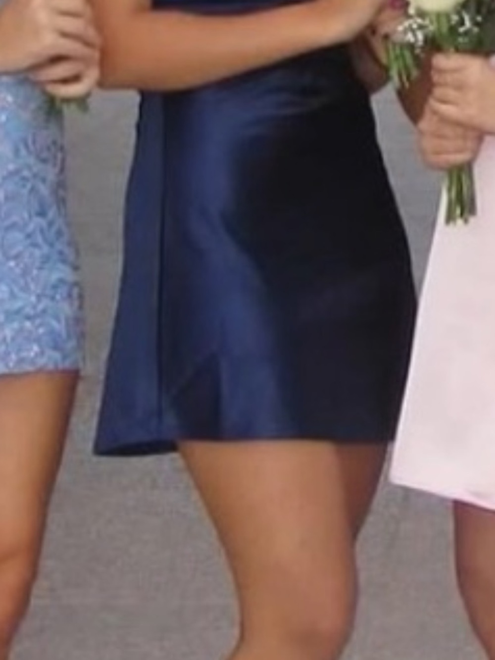 Windsor Strapless Satin Navy Cocktail Dress
